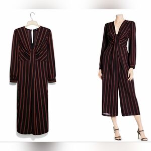 Free Press Black & Red Striped Jumpsuit Size Medium